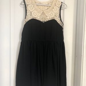 Vintage looking white lace and black chiffon dress